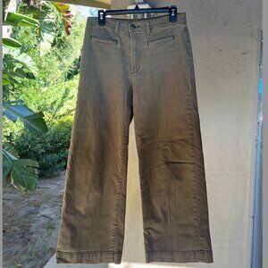 Levi's Women's Olive Green Ribcage Wide Leg Crop - Size 28